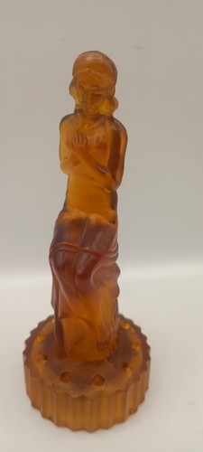 Art deco frosted amber glass - frosted,