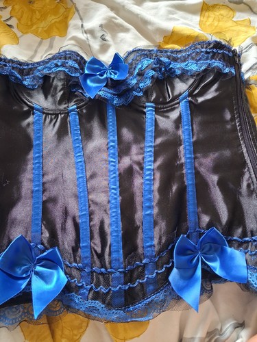 Corset black blue - corset, size