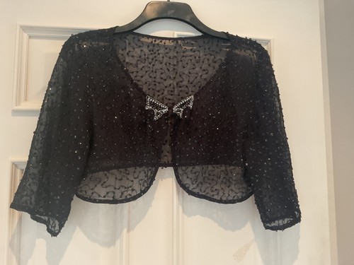 Sequin black evening shrug - sequin,