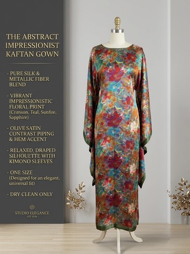 Elegant silk butterfly kaftan - silk,