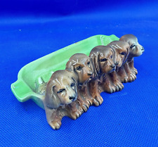 AshTray Beswick Beautiful 5 Spaniel Puppies Ash Tray Antique C 1930s Pottery