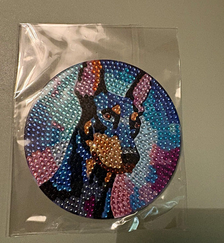 Handcrafted round doberman dog - doberman,