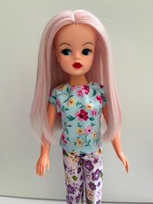 OOAK Pink Reroot And Repaint Vintage Sindy Doll Handmade Top Trousers No Stand