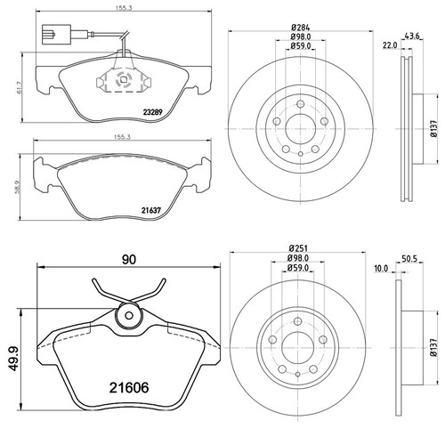 Mintex front rear brake - mintex,