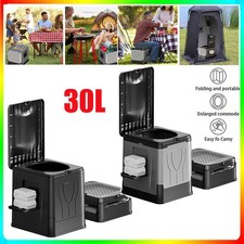 30L Outdoor Folding Portable Toilet Bucket Potty Camping Caravan Travel Fishing