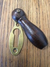 Vintage Brass And Wood Escutcheon Key Hole