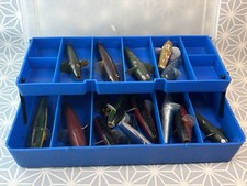 Vintage Trout Devon Minnows spinners / Lures In Tackle Box - Nice Selection Box