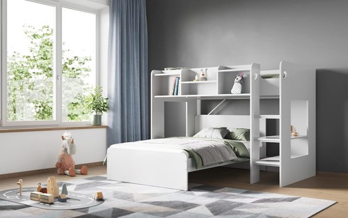 Triple shaped bunk bed - l,