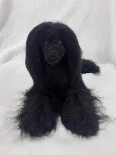 Black afghan hound plush dog - hound,