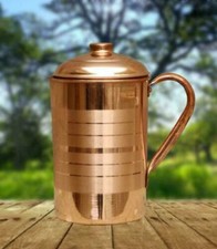 100% Pure Copper Water Jug  Pitcher Tumbler Health  Yoga Benefit 1500ml