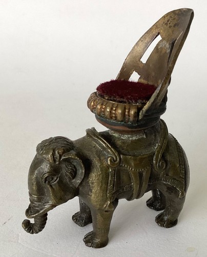 Antique bronze elephant with - antique,