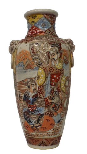 Japanese satsuma vase with - ,