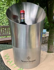 Rare VEUVE CLICQUOT Champagne Stainless Steel Metal Ice Bucket Bottle Cooler