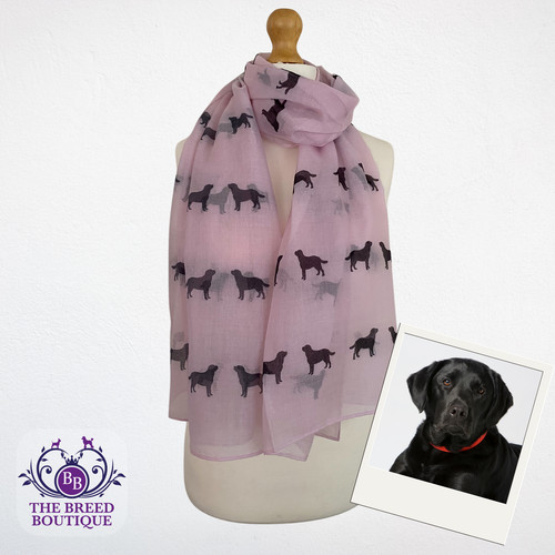 Black labrador scarf cream - black,
