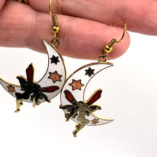 Cloisonne crescent moon fairy