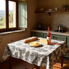 French Country Toile de Jouy Tablecloth – Multiple Sizes & Colors