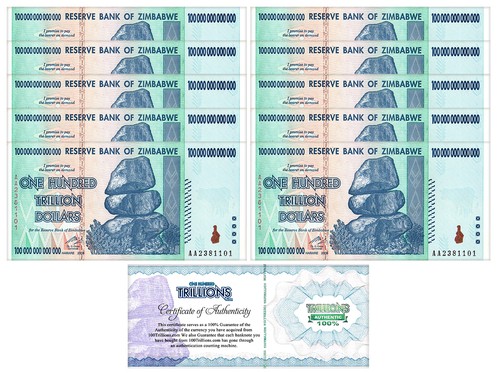 Zimbabwe 100 trillion dollars - 100,