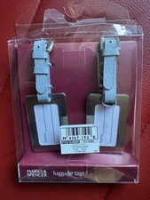 Marks & Spencer Silver and Blue Luggage Tags Set of 2 Brand New In Box