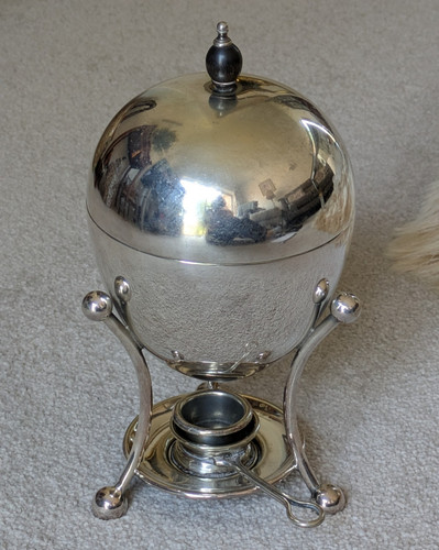 Antique silver plated egg - silver,
