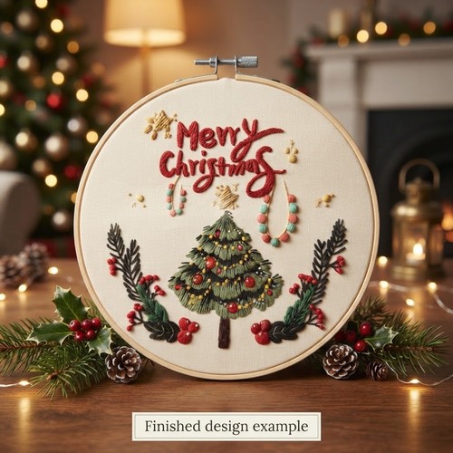 Christmas embroidery kit tree - christmas,