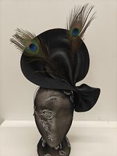 black large straw fascinator