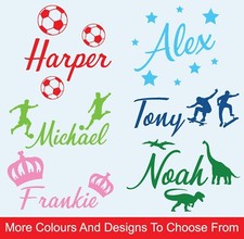 Personalised Name Wall Sticker Bedroom Boy Girl Kids Custom Art Nursery Stickers