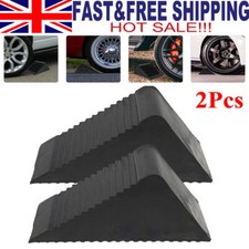 2Pcs Heavy Duty Solid Rubber Wheel Chocks Tire Stoppers For Truck RV Trailer Car