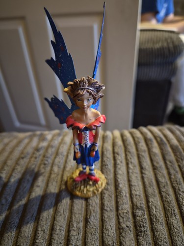 Blue winged fairy figurine - fairy,