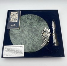 Seagull Pewter Green Marble Cheese Board & Spreader Knife Set Nova Scotia Canada