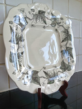 Wedgwood Napoleon Ivy square grey pattern cake plate in perfect condition.