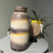 Beautiful Vintage  (38cm High) West German Scheurich Vase Brown to Beige 553-38