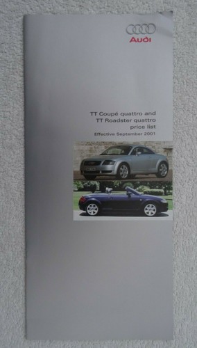 Audi price list brochure - audi, tt