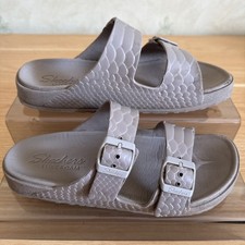 Skechers Arch Fit Cali Breeze 2.0 Flat Sandals Womens Grey / Brown UK 6 Sliders