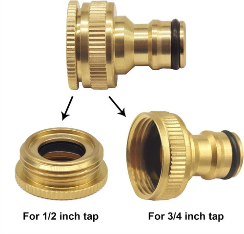 Brass tap connector adaptor - brass,