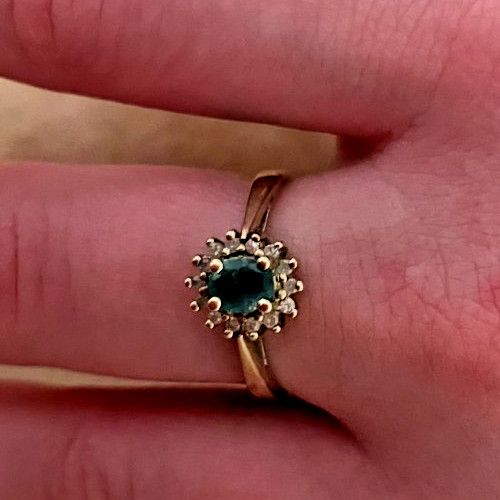 Vintage emerald diamond gold - vintage, &