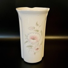 Vintage 1980s Floral Vase Pink