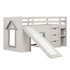COSTWAY Loft Bed Single Size