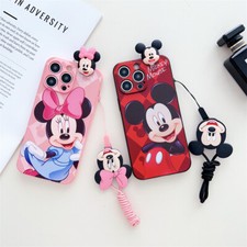 New Mickey Mouse Iphone Case with Lanyard Minnie Case Fashion Gift HOT!!