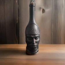 vintage Rare old beautiful women face glass. licorice  bottle of 60's. Stopper