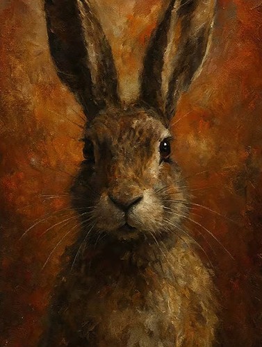 Easter long ear brown rabbit - long,