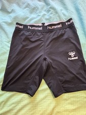 Hummel Black L Large mens football base layer shorts,Southampton FC player issue