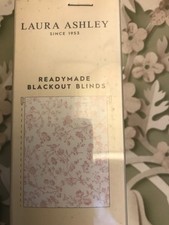 Laura Ashley Large Aria White & Pink Floral Black-Out Blind 180cm Wide x 162cm L