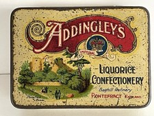 Vintage Addingley’s Liquorice Confectionery Sweet Tin-Pontefract Castle,Baghill.