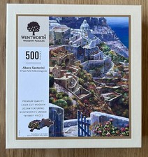 Wentworth Wooden Jigsaw Puzzle 500 Pieces Above Santorini Excellent Condition