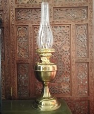 Vintage oil lamp with glass