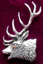 Pewter hunting roaring stag - hunting,