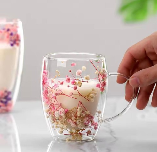 Double wall floral glass - double,