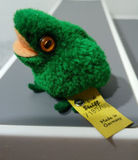 VINTAGE Steiff Germany Pompom green Frog felt/wool approx 3" Mini frog mint cond