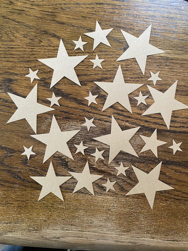 Stars die cuts kraft card - kraft,