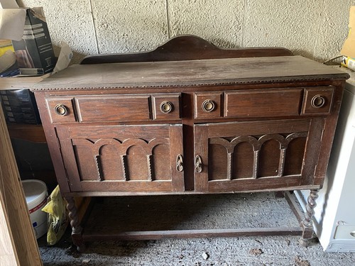 Antique sideboard with barley - sideboard,